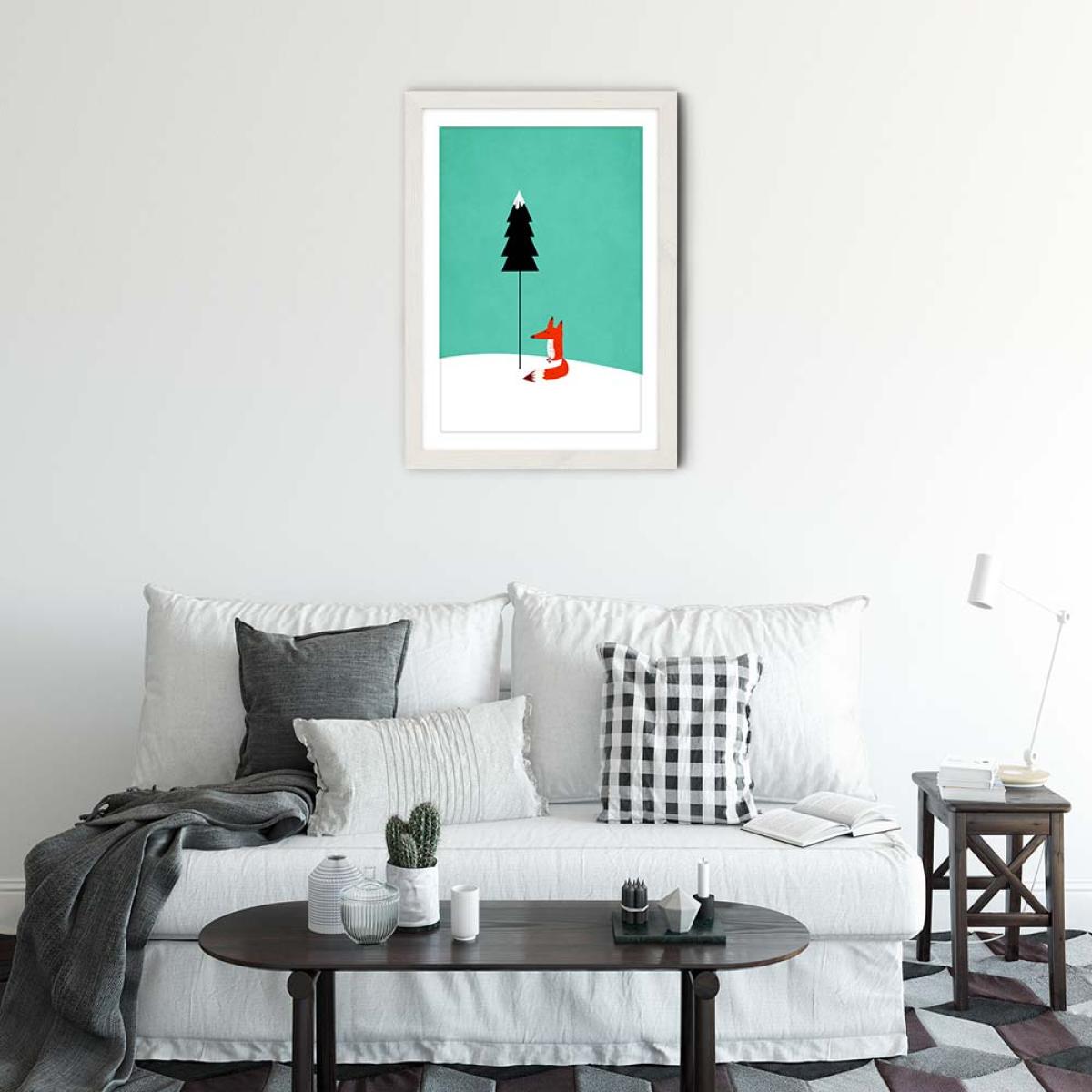 Little Mr Fox Art Print White Frame – image 2