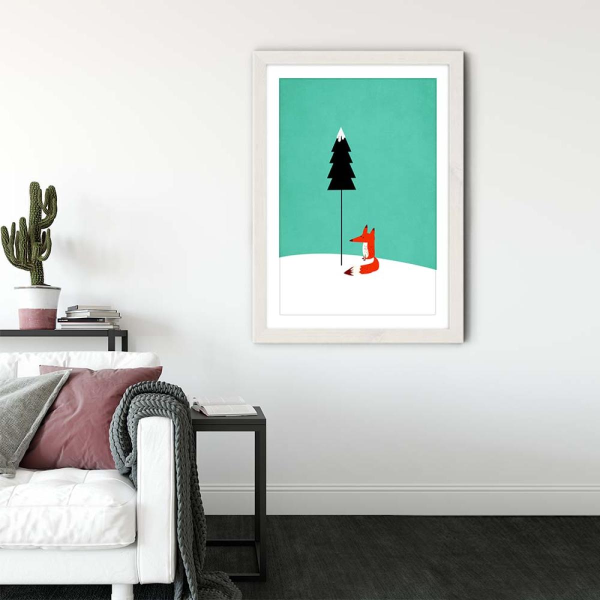 Little Mr Fox Art Print White Frame – image 3
