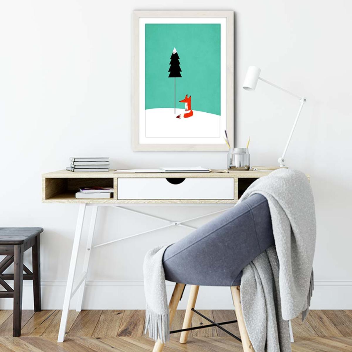 Little Mr Fox Art Print White Frame – image 5