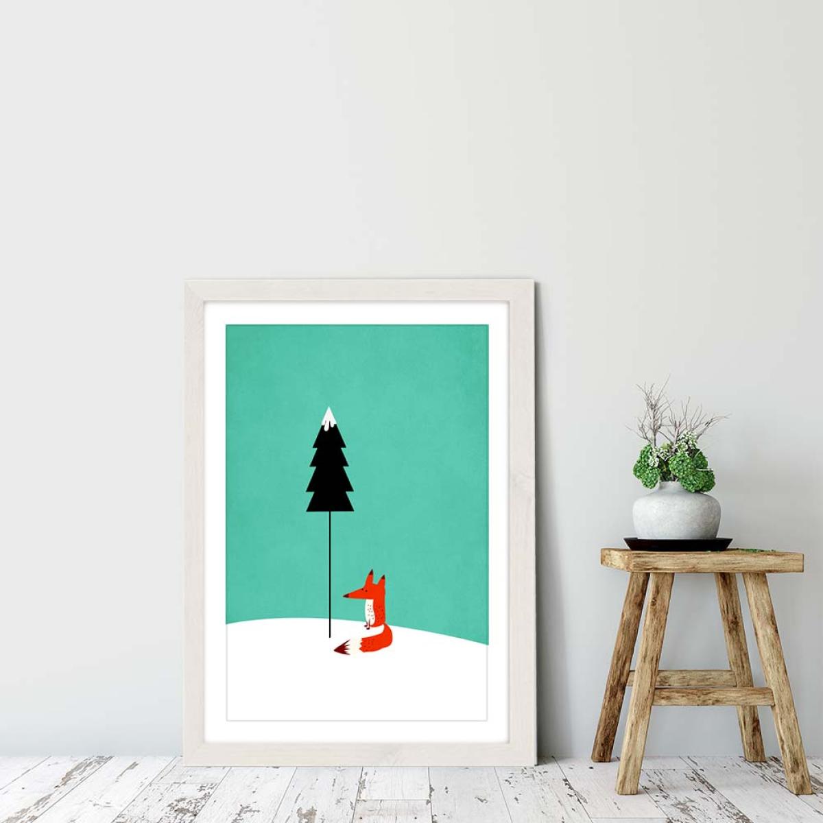 Little Mr Fox Art Print White Frame – image 6