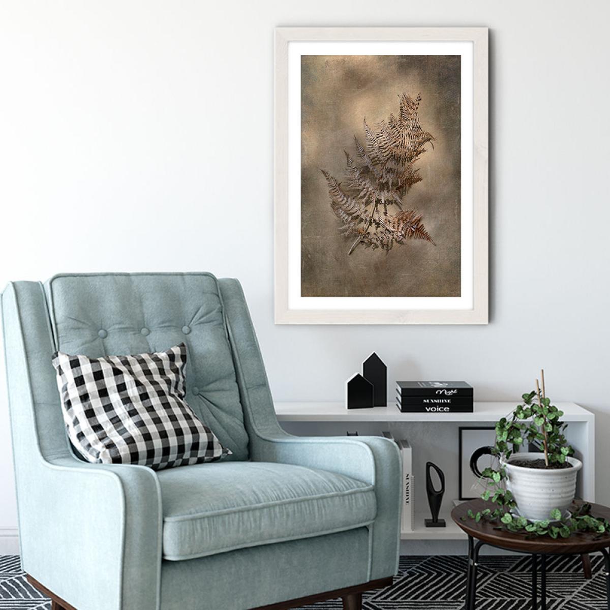 Earthy Ferns 3 Art Print White Frame – image 3