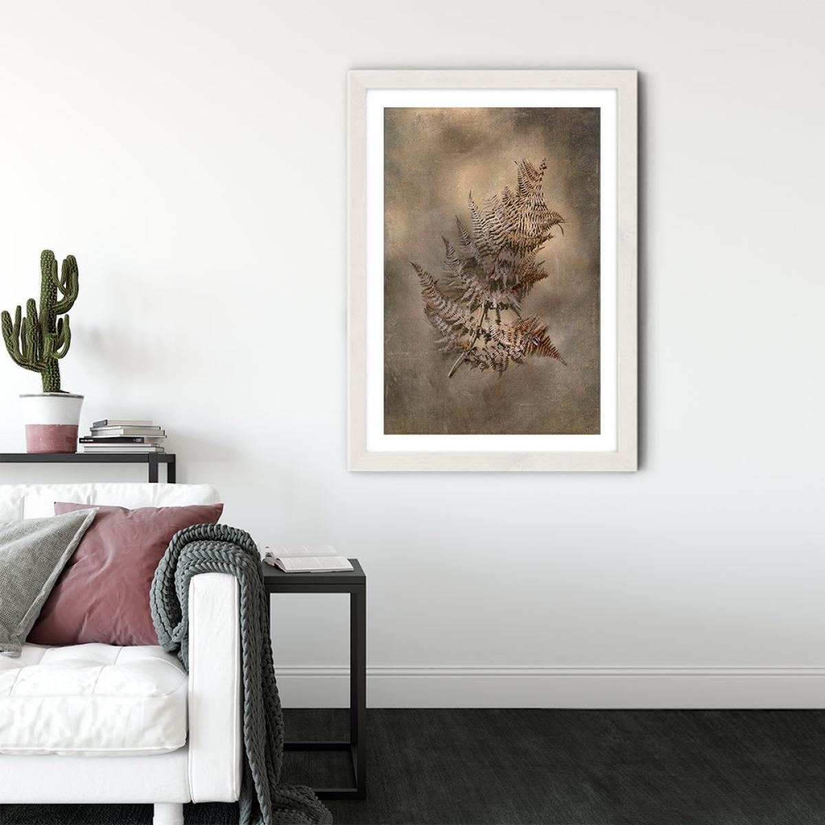 Earthy Ferns 3 Art Print White Frame – image 4