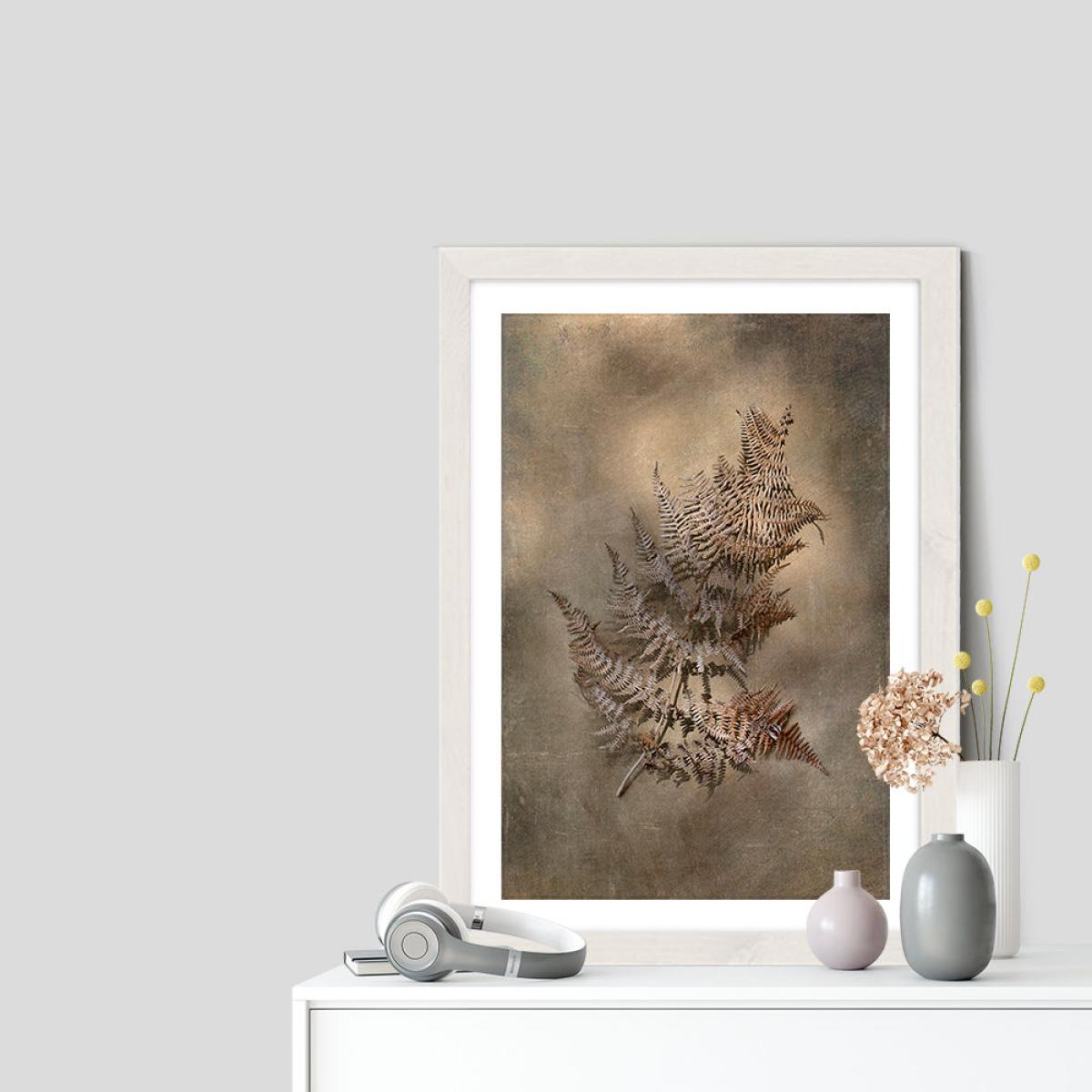 Earthy Ferns 3 Art Print White Frame – image 6