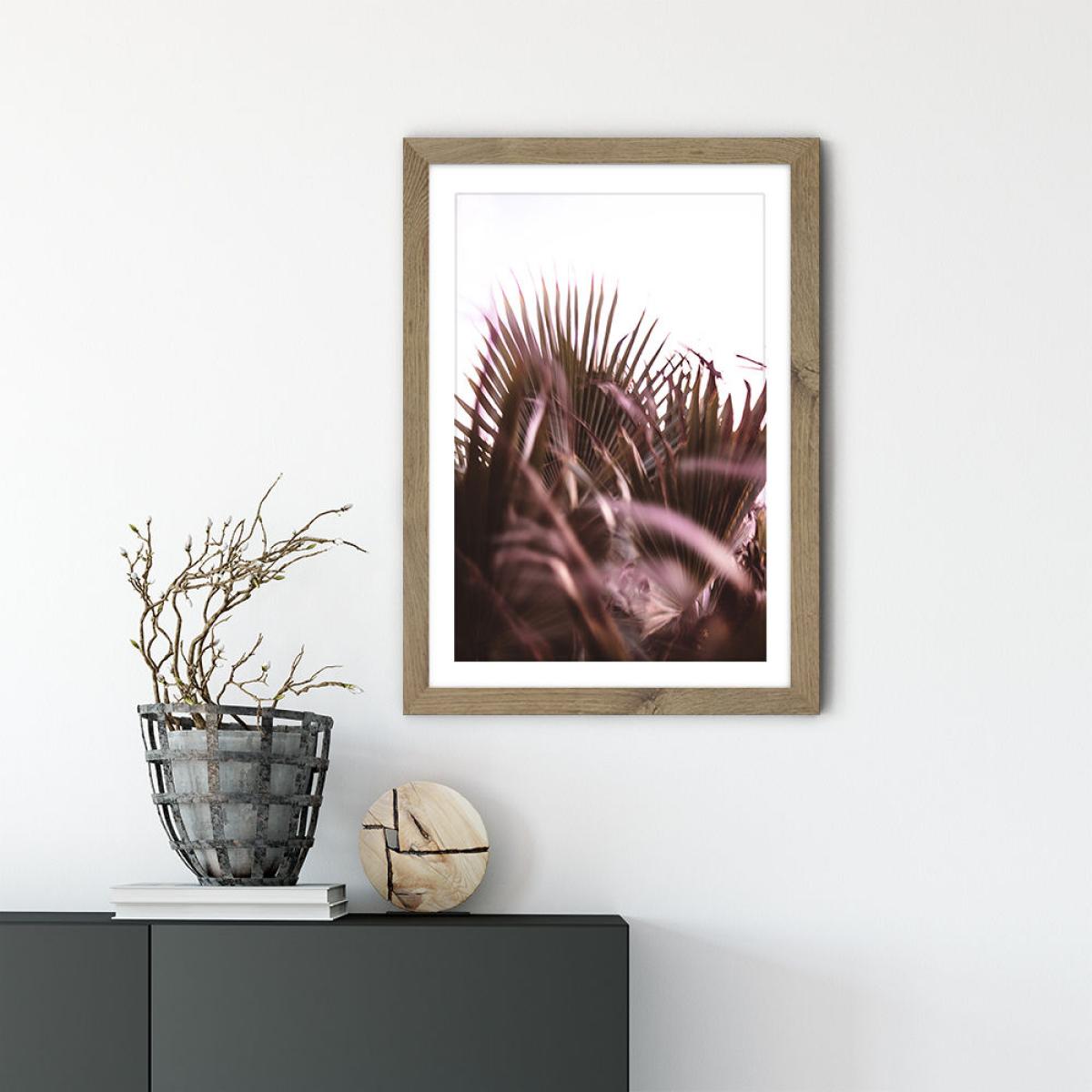 Moving Palms Art Print Oak Frame – image 2