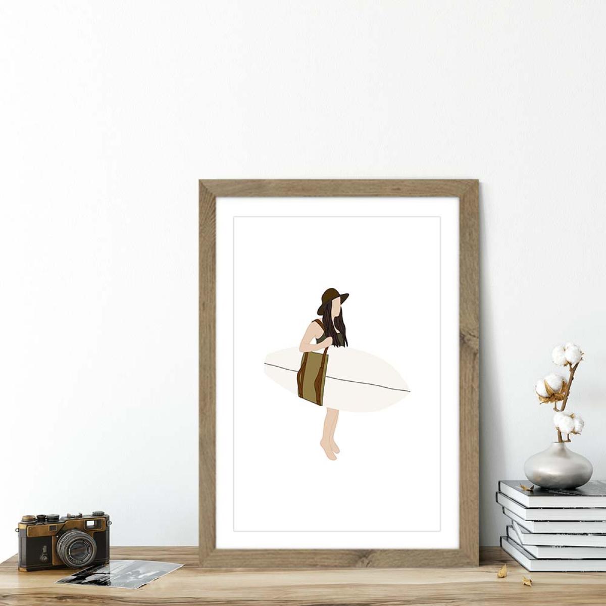 Traveler Art Print Oak Frame – image 5