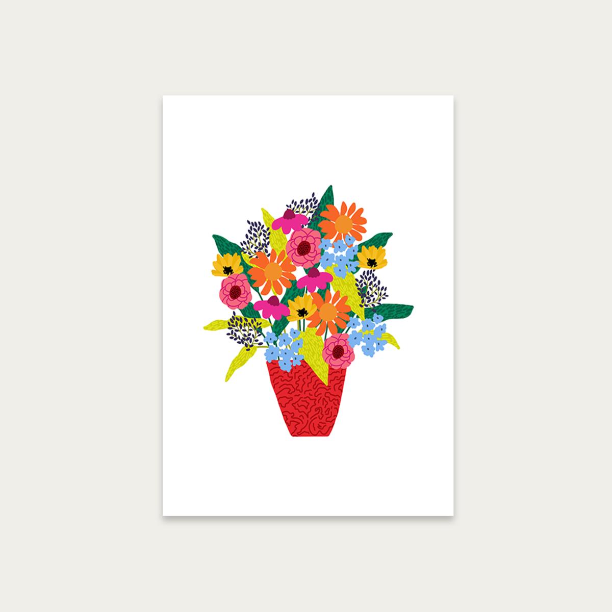 Red Flowers 1 Art Print Unframed