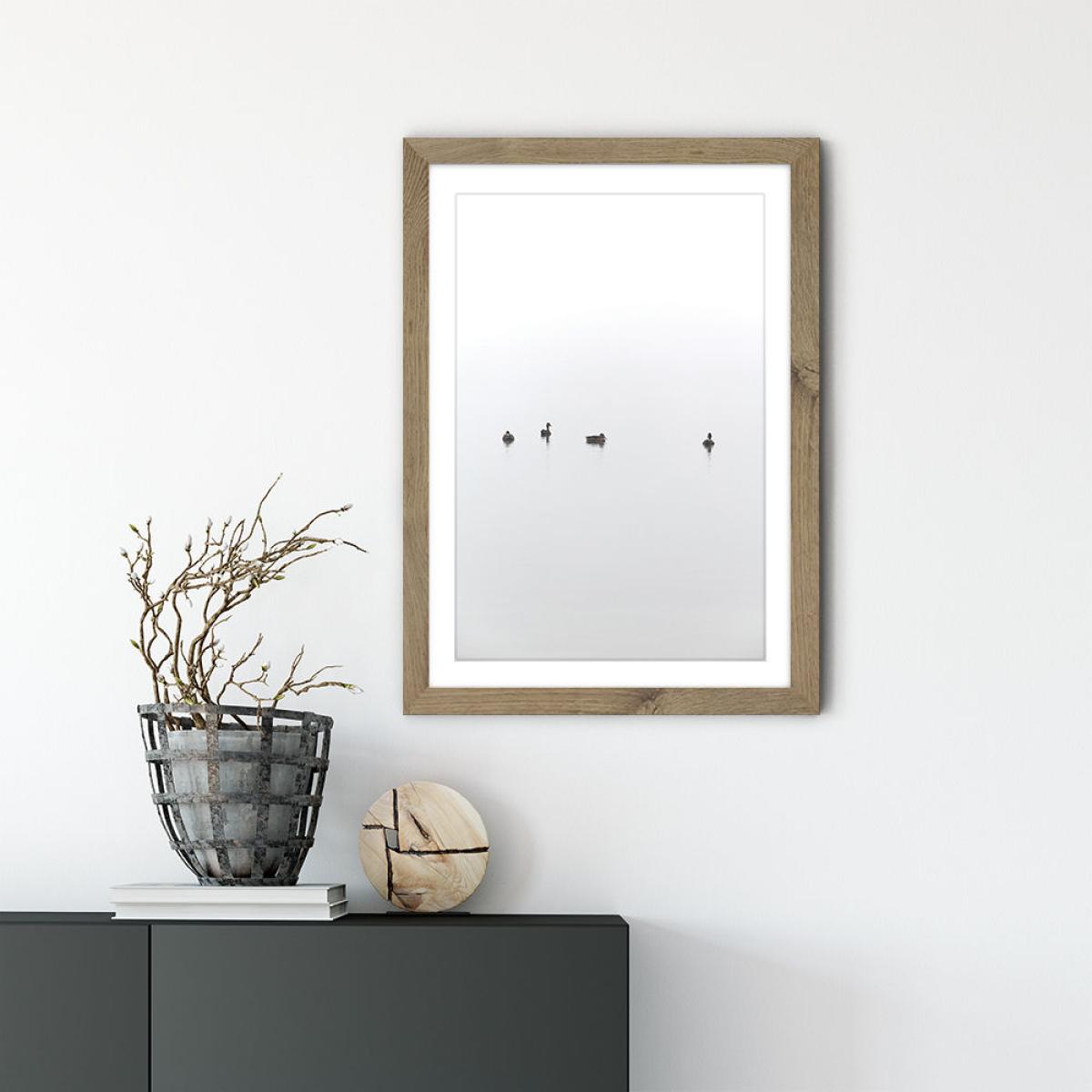 Floating Between Fog and Sea Art Print Oak Frame – image 2