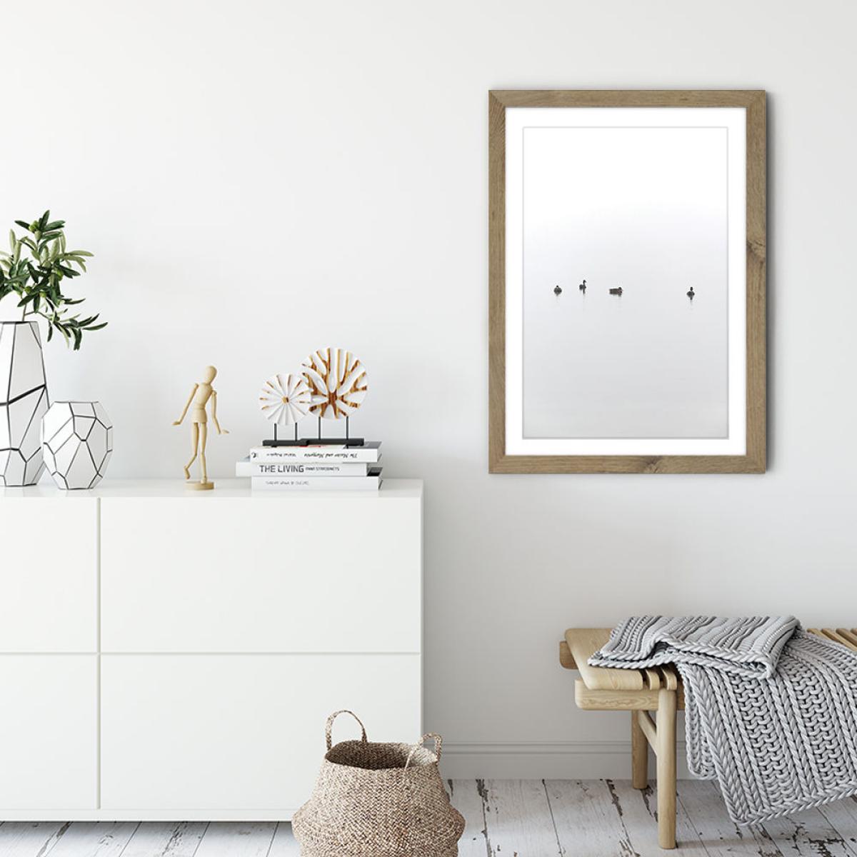 Floating Between Fog and Sea Art Print Oak Frame – image 3