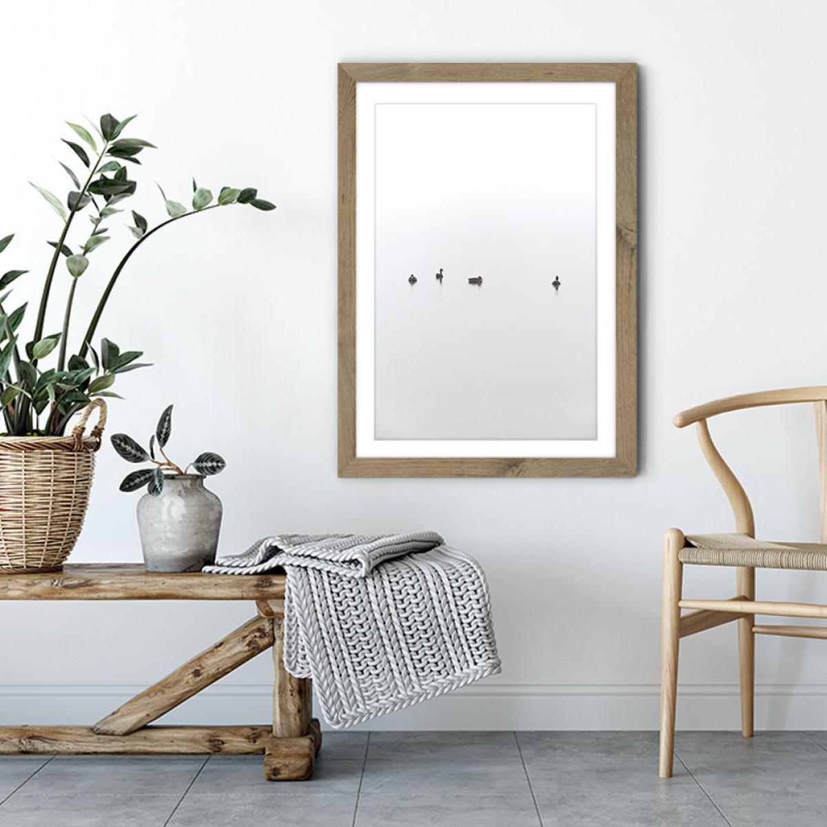 Floating Between Fog and Sea Art Print Oak Frame – image 4