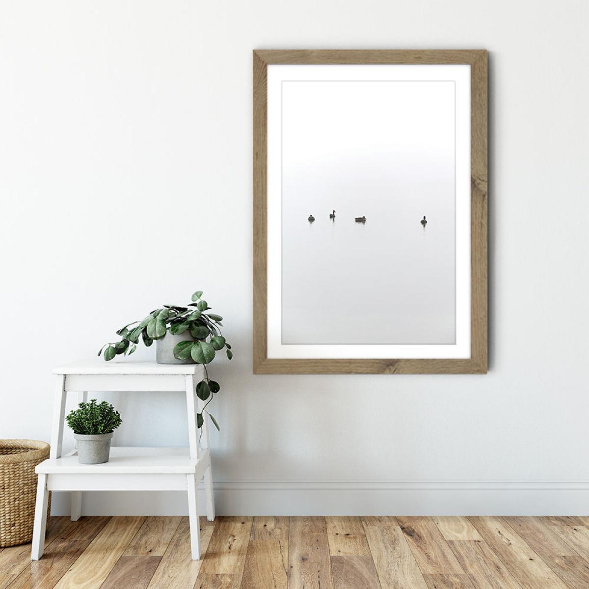 Floating Between Fog and Sea Art Print Oak Frame – image 6