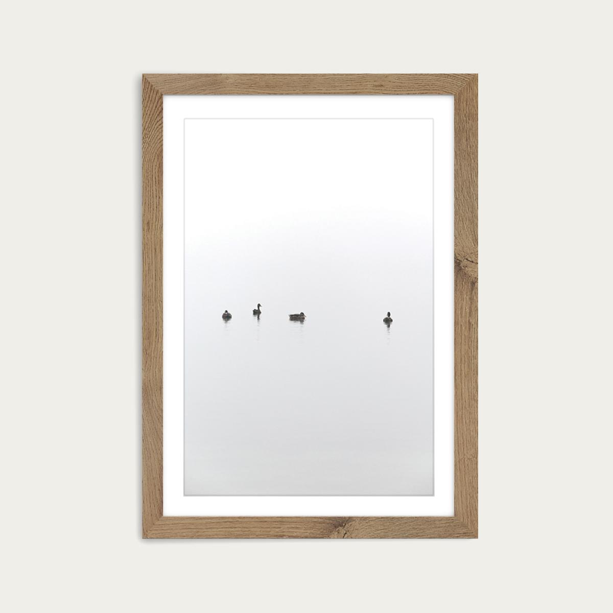 Floating Between Fog and Sea Art Print Oak Frame – image 1