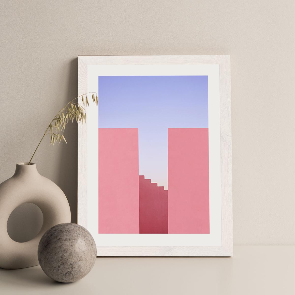 Walking On Sunset Art Print White Frame – image 2