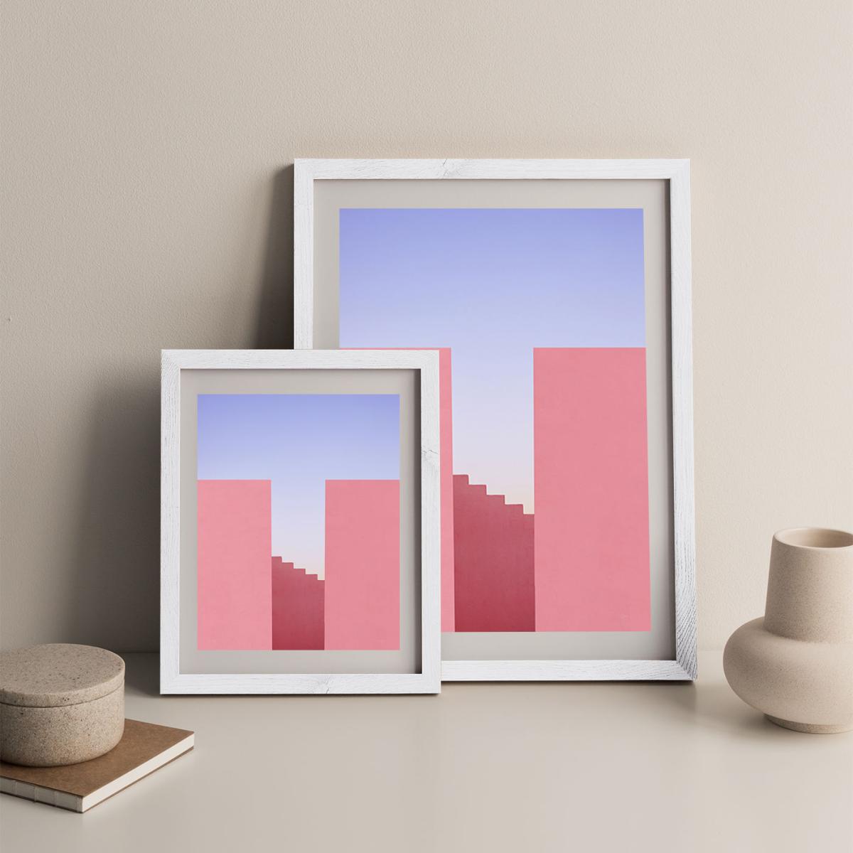 Walking On Sunset Art Print White Frame – image 8