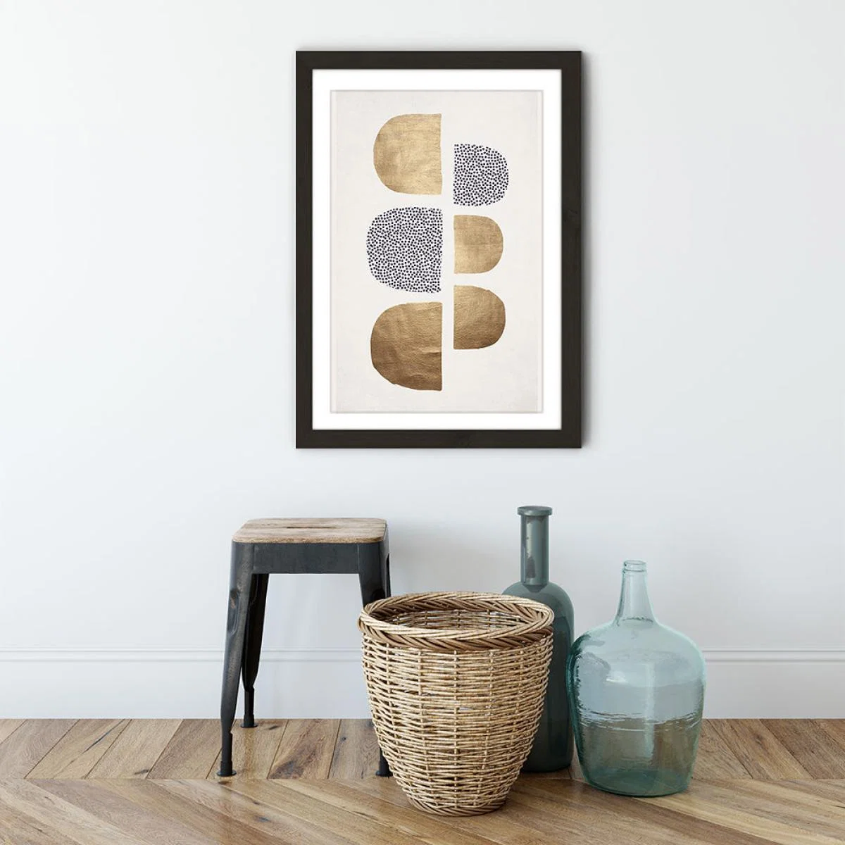 Geometric Abstracta Art Print Black Frame – image 3