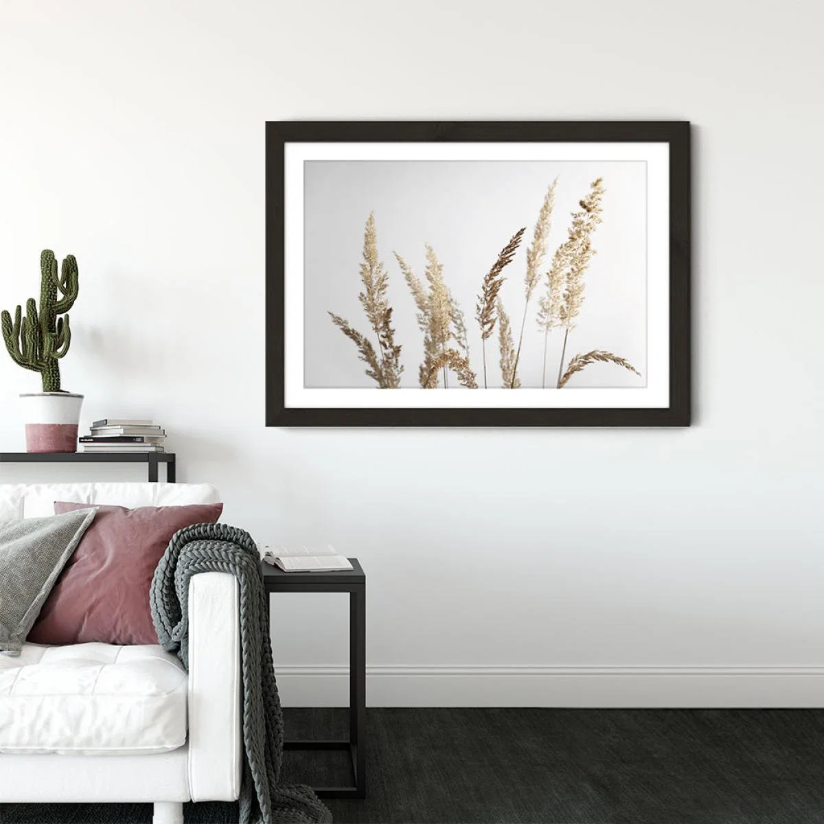 Glorious Golden Pampas Grass Art Print Black Frame – image 2