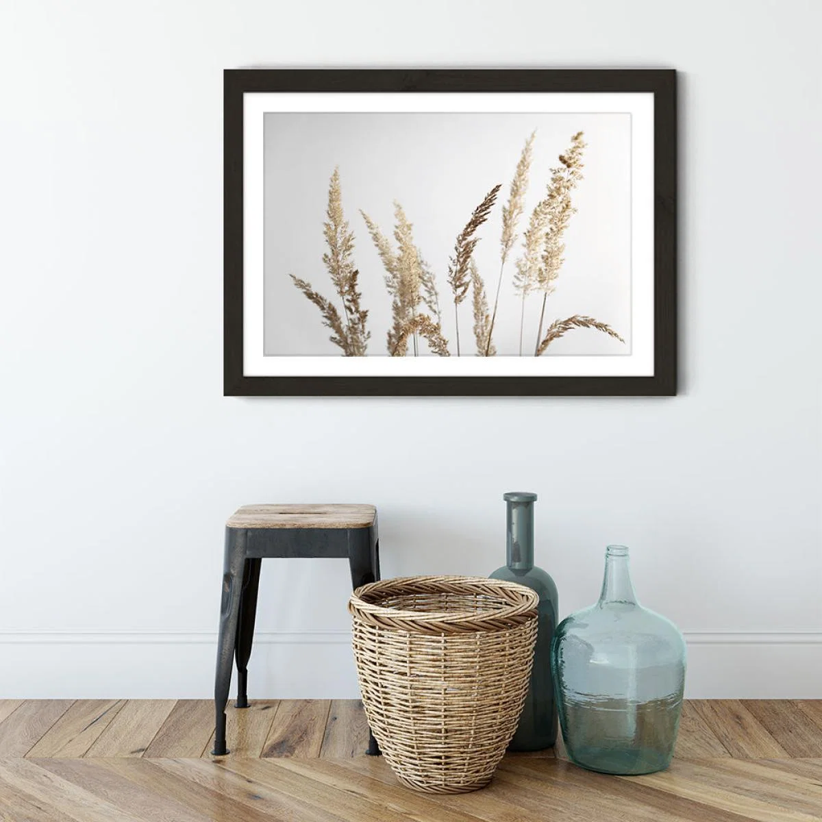 Glorious Golden Pampas Grass Art Print Black Frame – image 3
