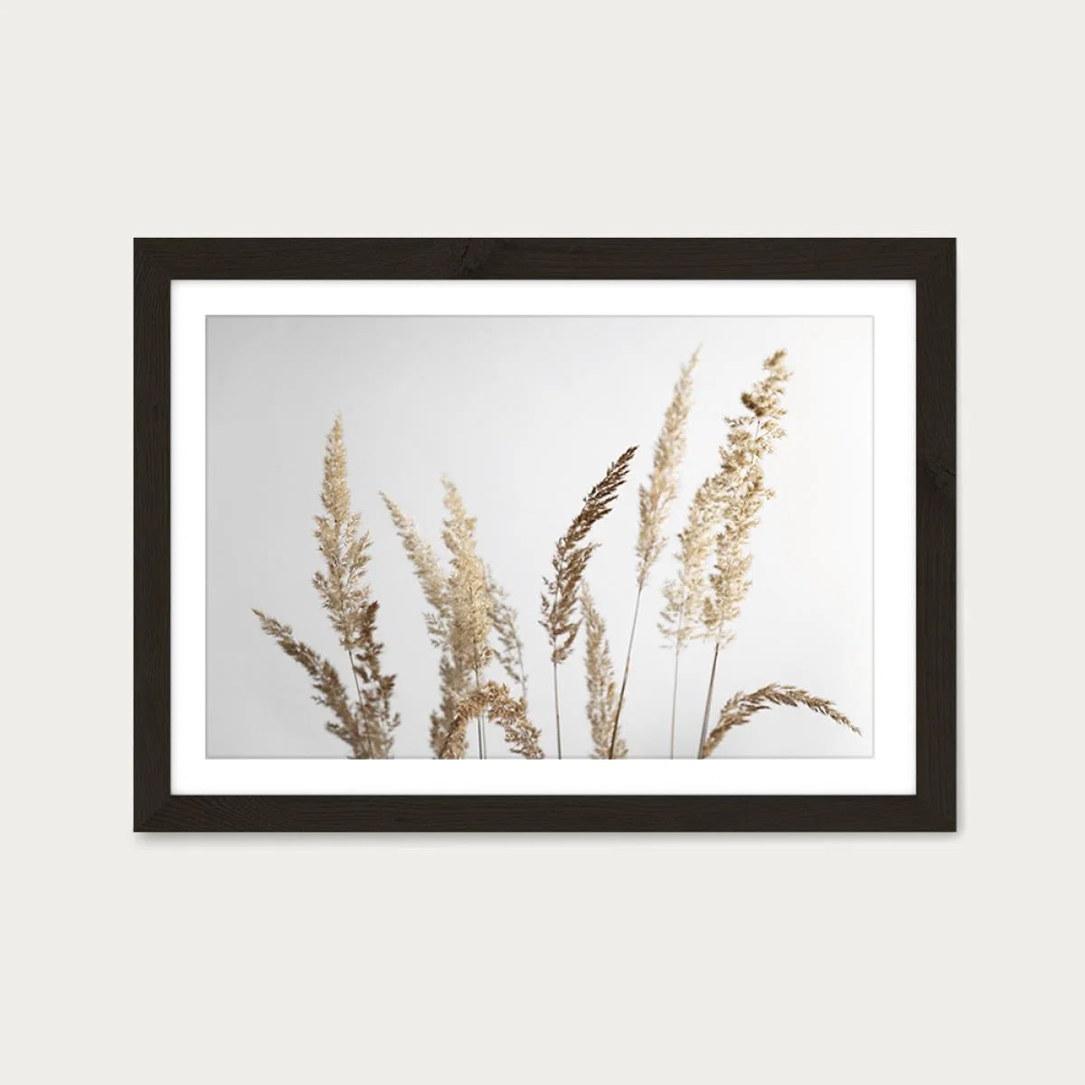 Glorious Golden Pampas Grass Art Print Black Frame – image 1