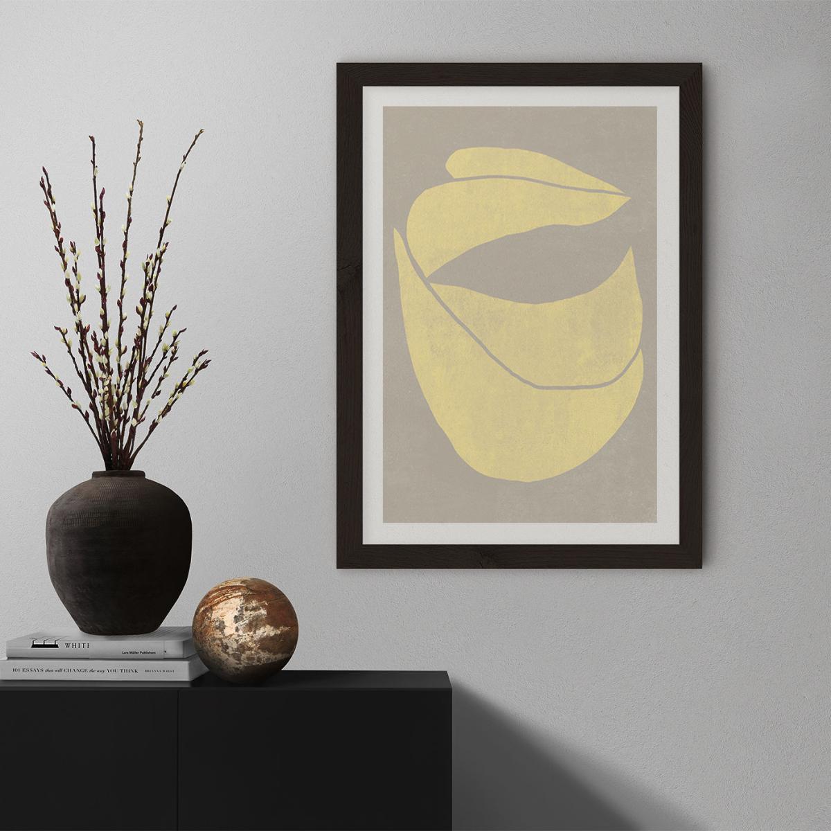 Twined 04 Yellow Art Print Black Frame – image 2