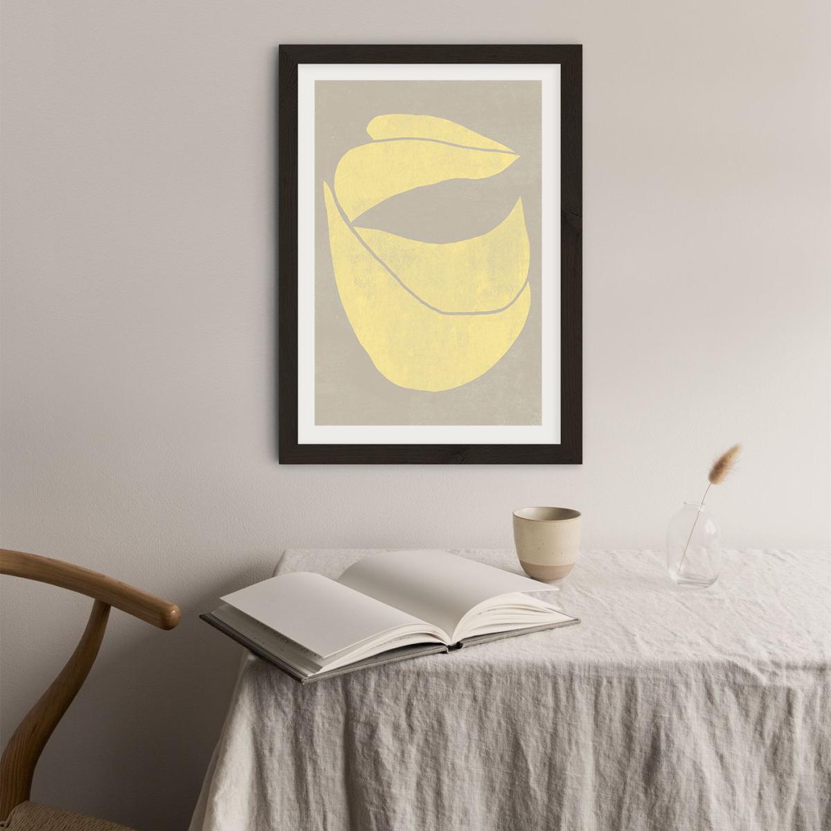 Twined 04 Yellow Art Print Black Frame – image 3