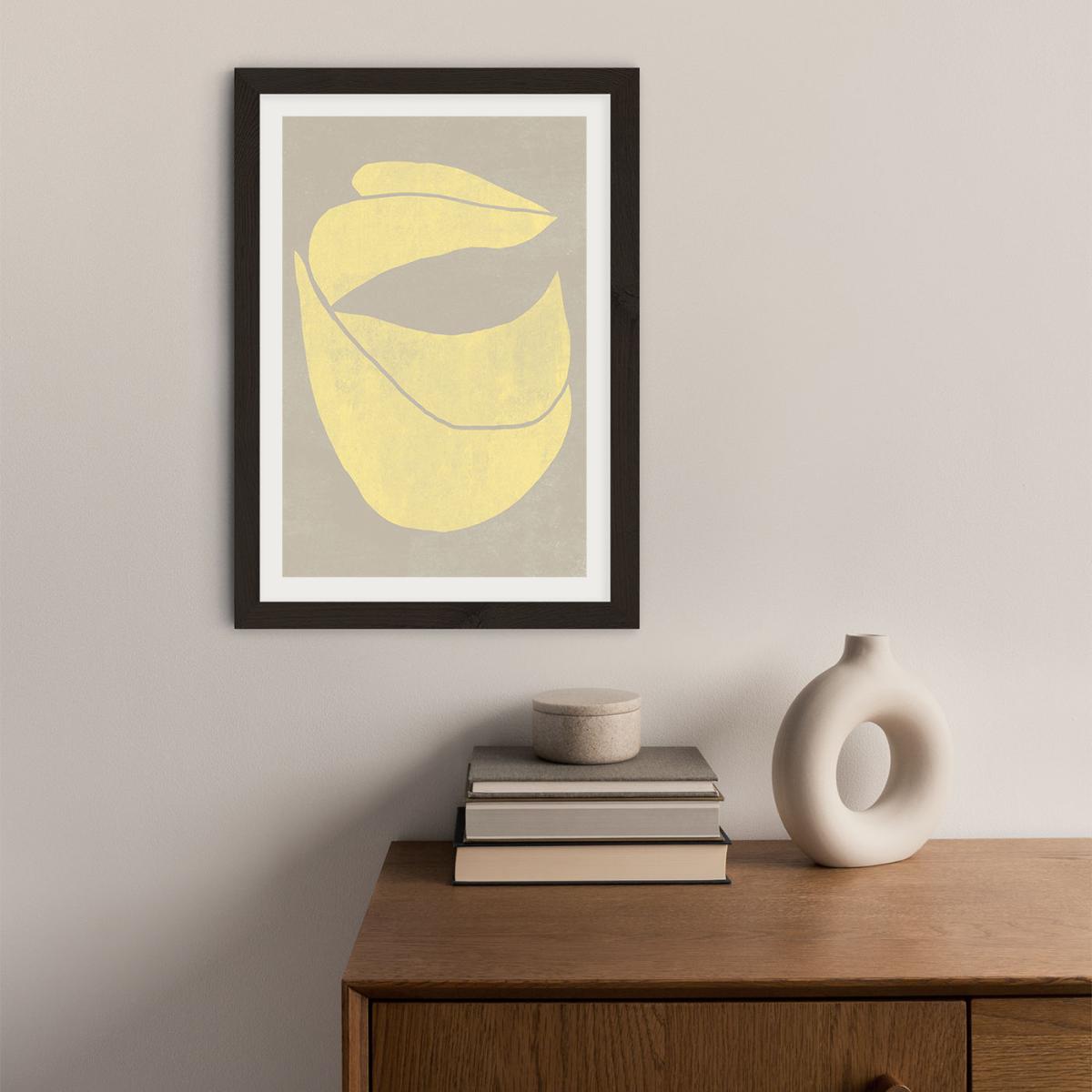 Twined 04 Yellow Art Print Black Frame – image 4