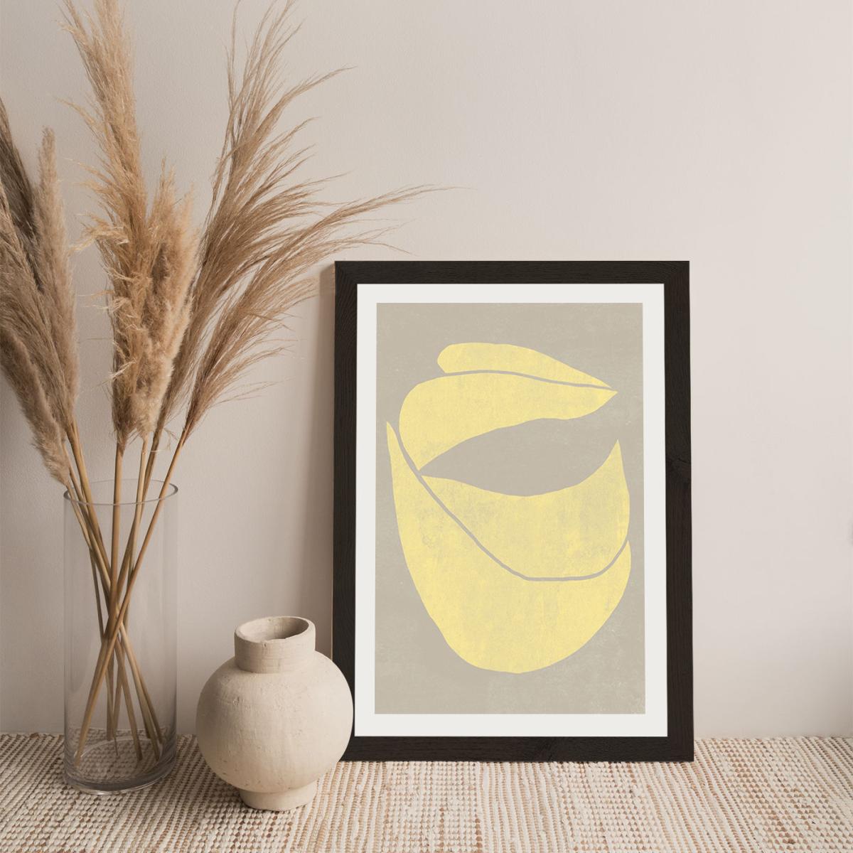 Twined 04 Yellow Art Print Black Frame – image 6
