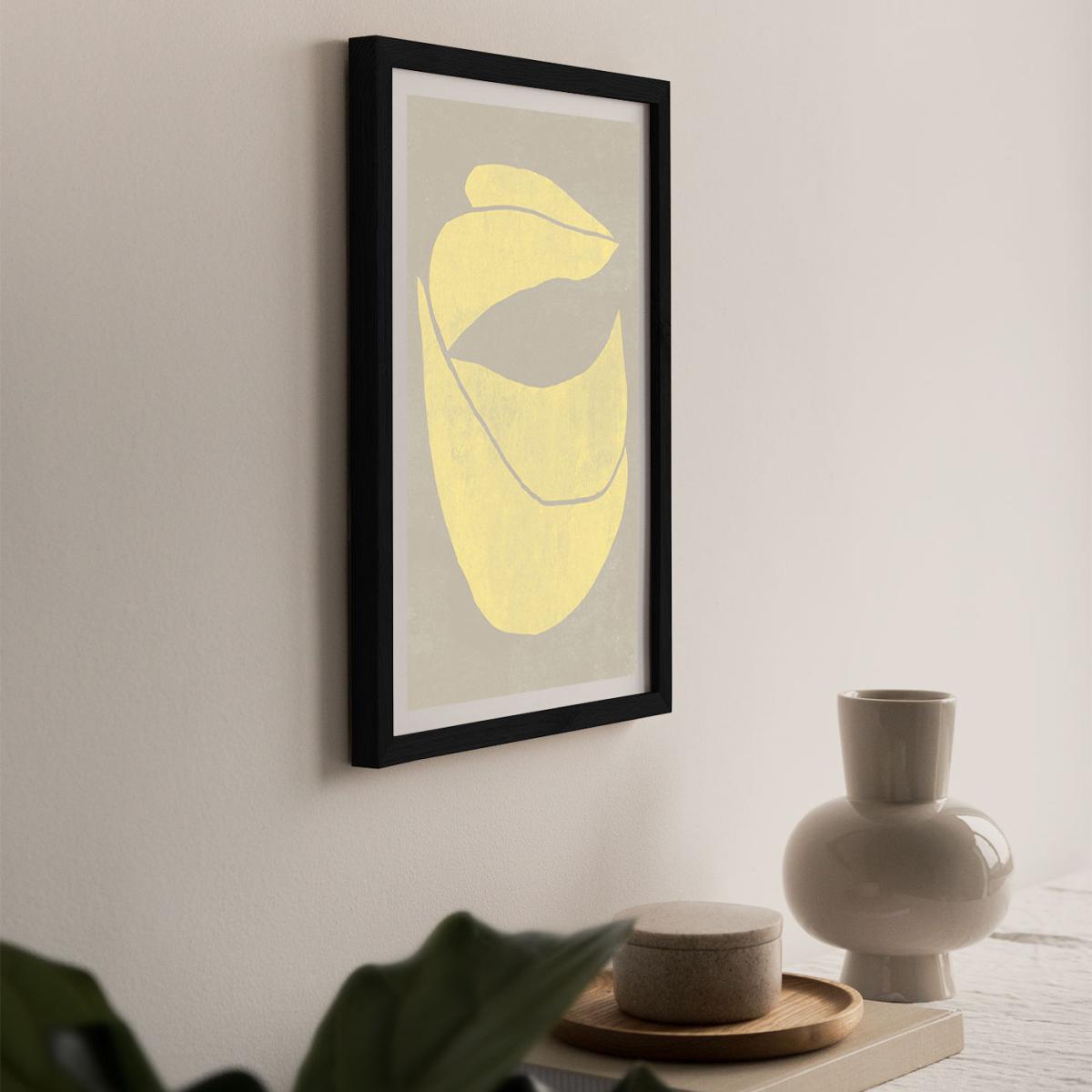 Twined 04 Yellow Art Print Black Frame – image 8