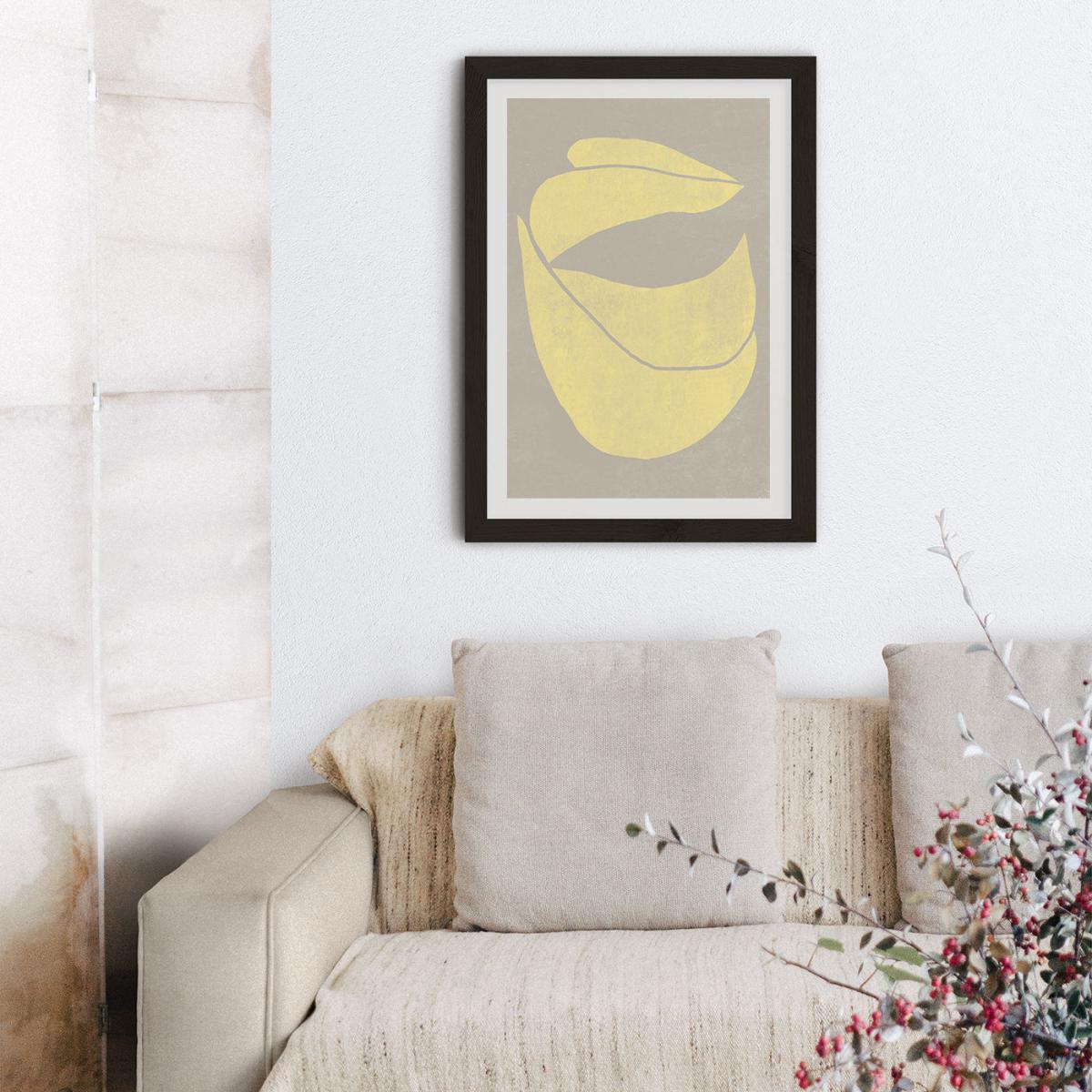 Twined 04 Yellow Art Print Black Frame – image 10