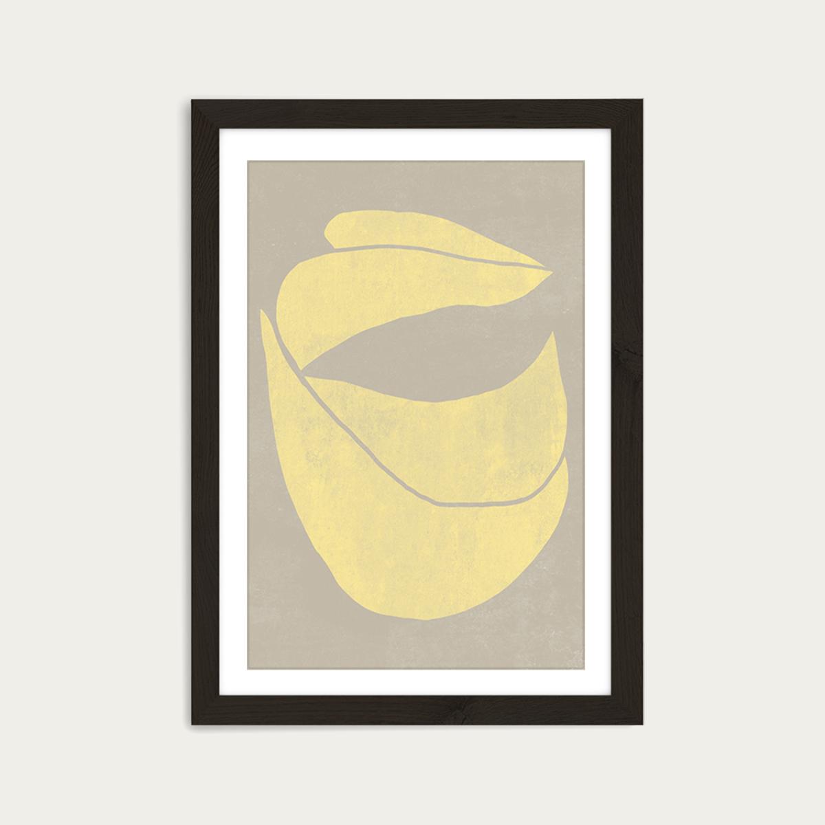 Twined 04 Yellow Art Print Black Frame – image 1