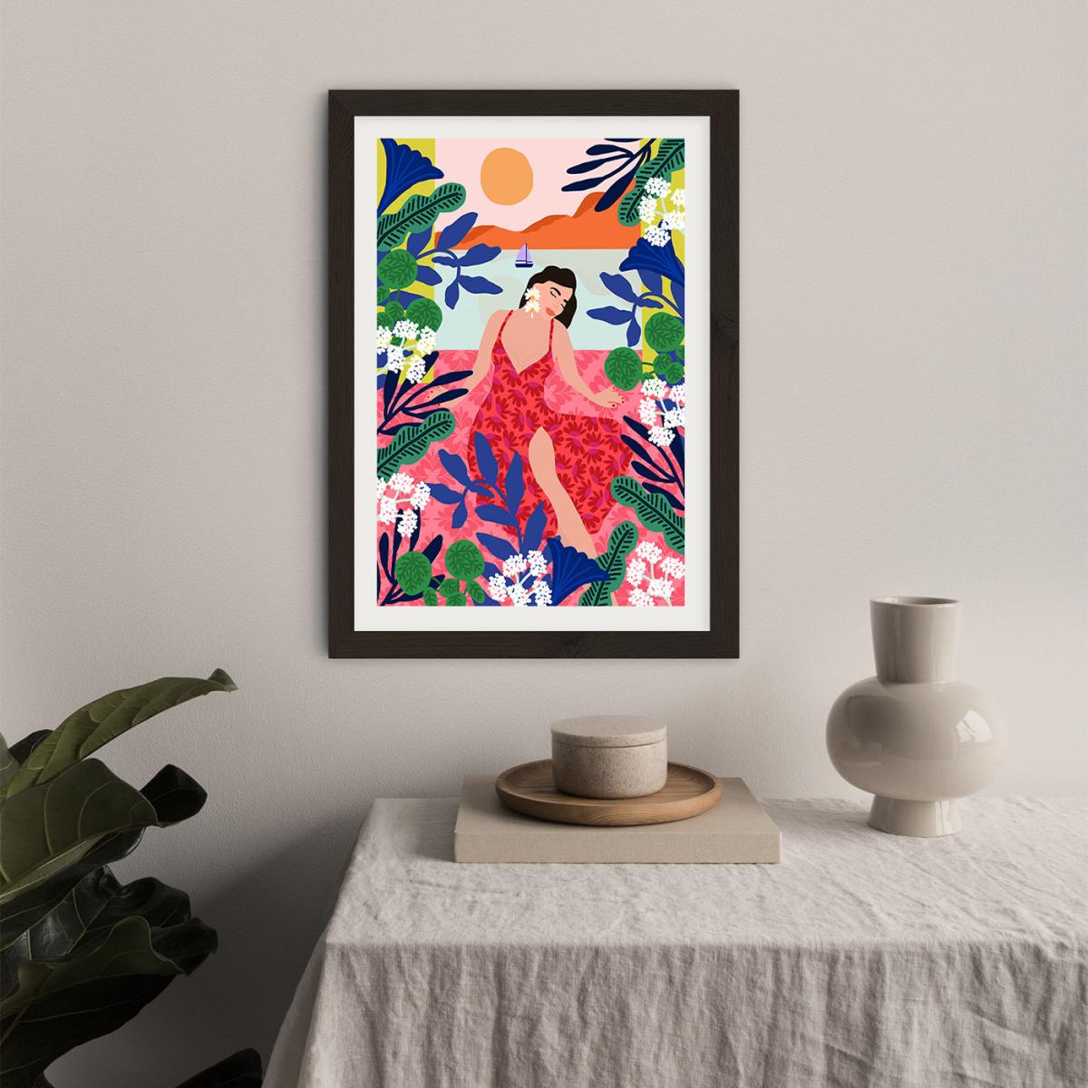 Relaxing At My Window Art Print Black Frame – image 5