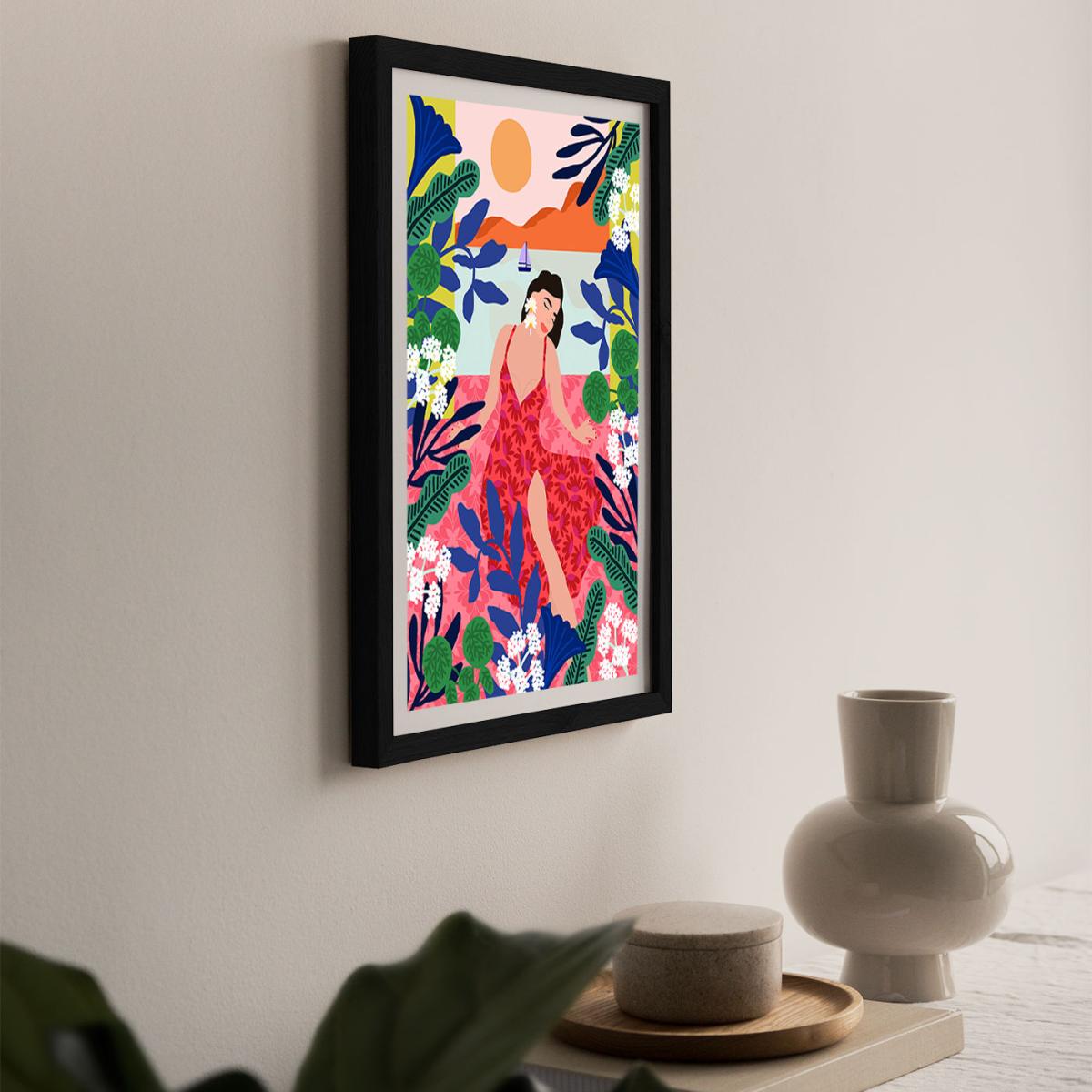 Relaxing At My Window Art Print Black Frame – image 7