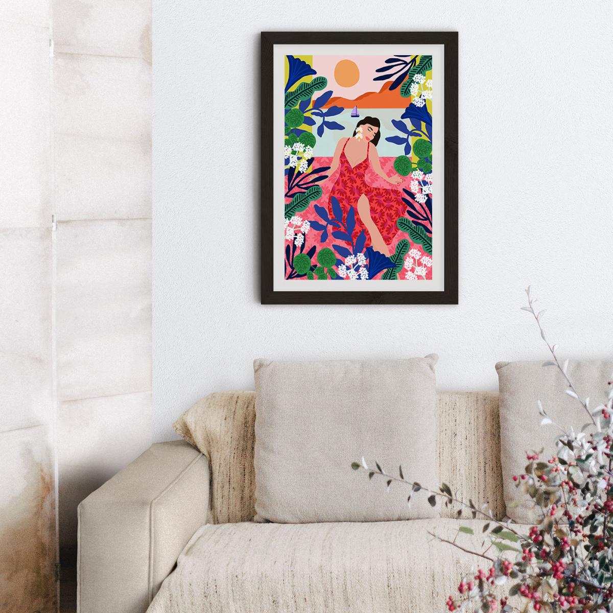 Relaxing At My Window Art Print Black Frame – image 8