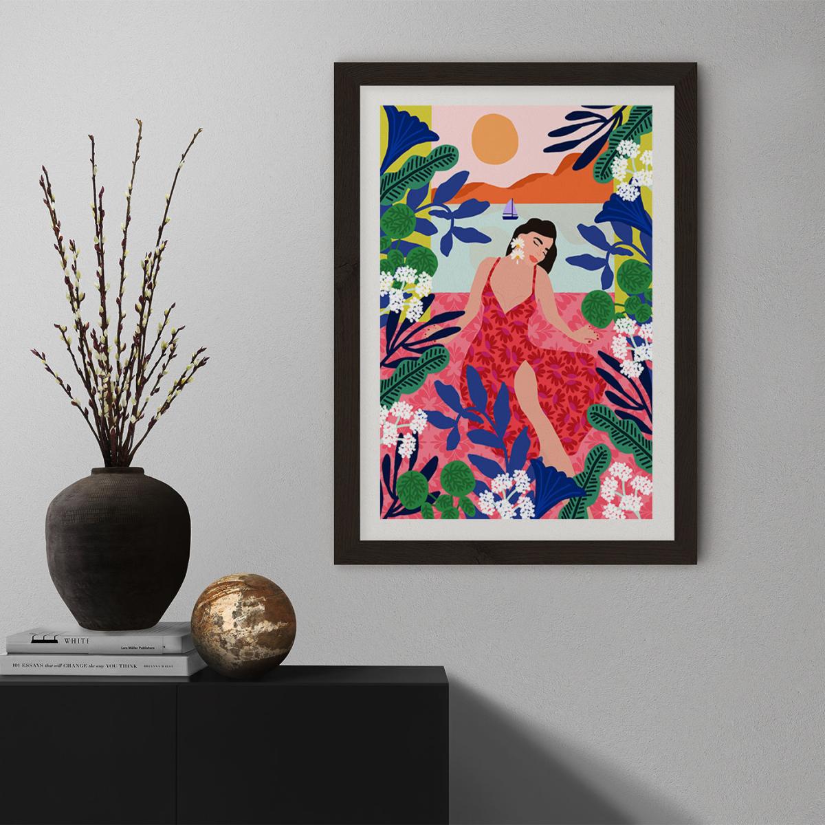 Relaxing At My Window Art Print Black Frame – image 10