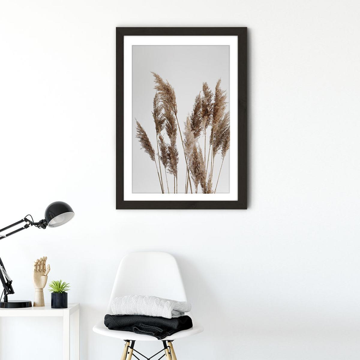 Pampas Reed in The Wind Art Print Black Frame – image 2