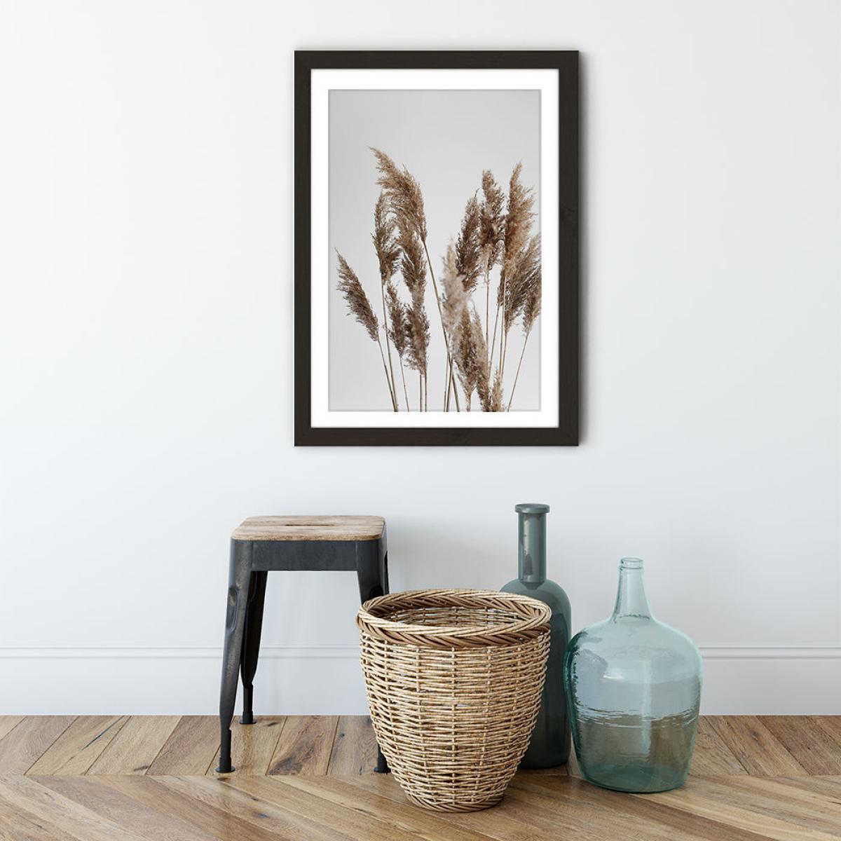 Pampas Reed in The Wind Art Print Black Frame – image 3