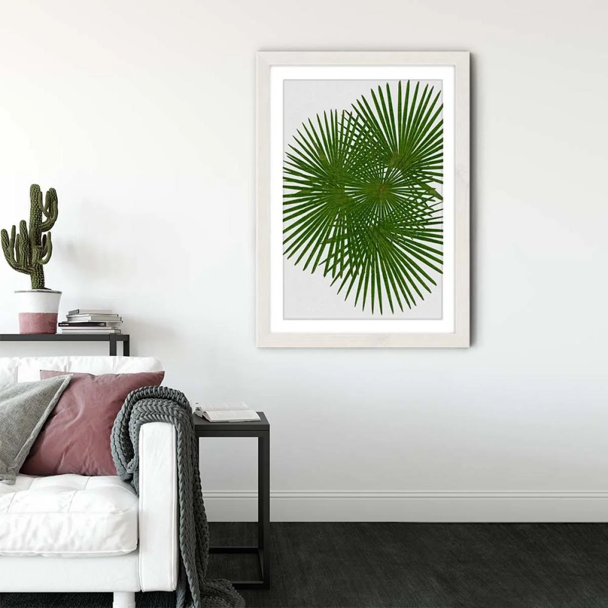 Fan Palm Art Print White Frame – image 2