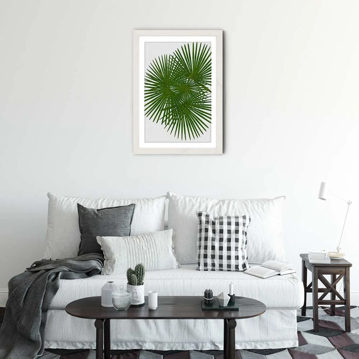 Fan Palm Art Print White Frame – image 3