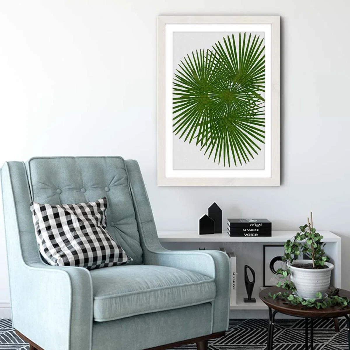 Fan Palm Art Print White Frame – image 4