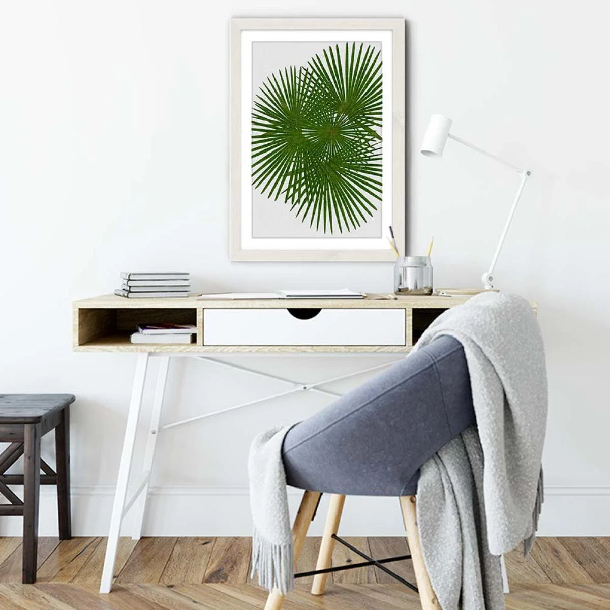 Fan Palm Art Print White Frame – image 5