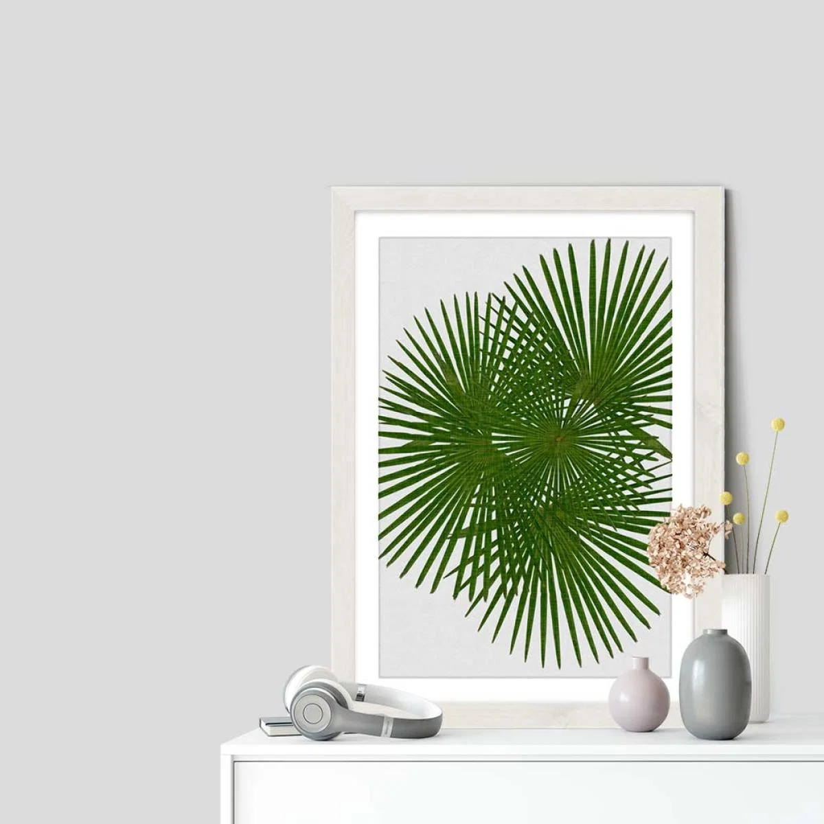 Fan Palm Art Print White Frame – image 7