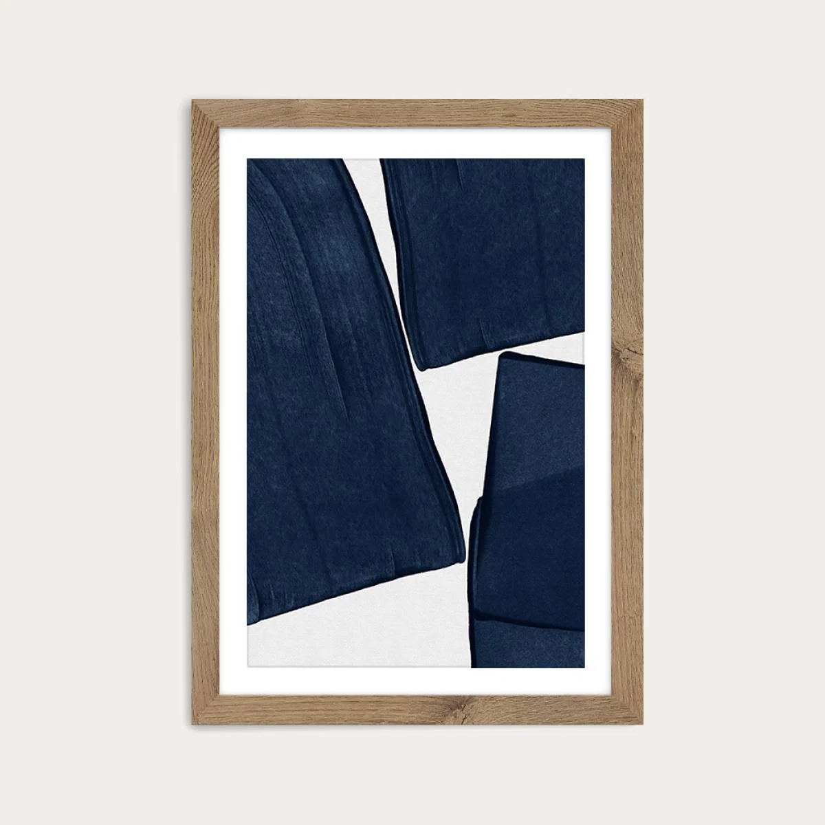 Minimalist Painting Blue III Art Print Oak Frame – image 1