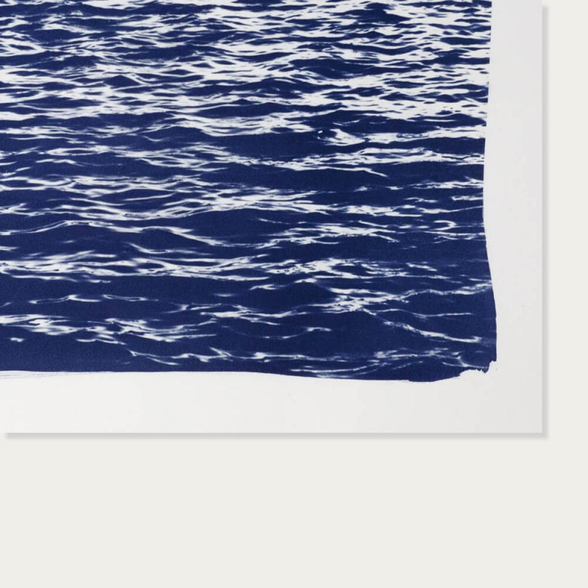 Mediterranean Blue Sea Waves Handmade Cyanotype Art Print – image 3
