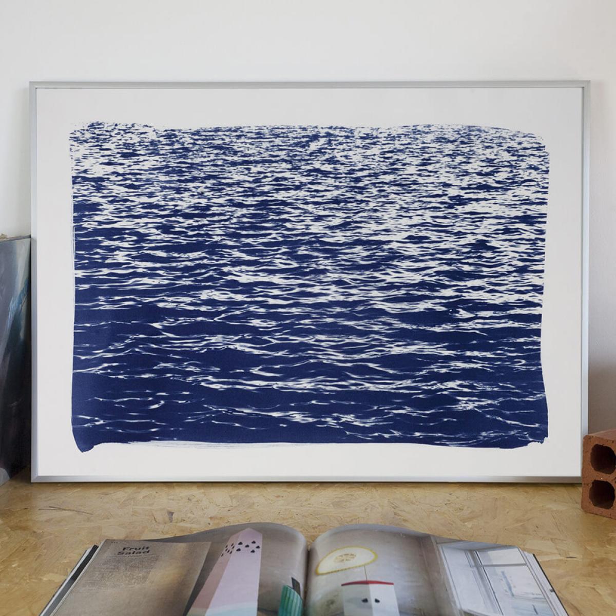Mediterranean Blue Sea Waves Handmade Cyanotype Art Print – image 5