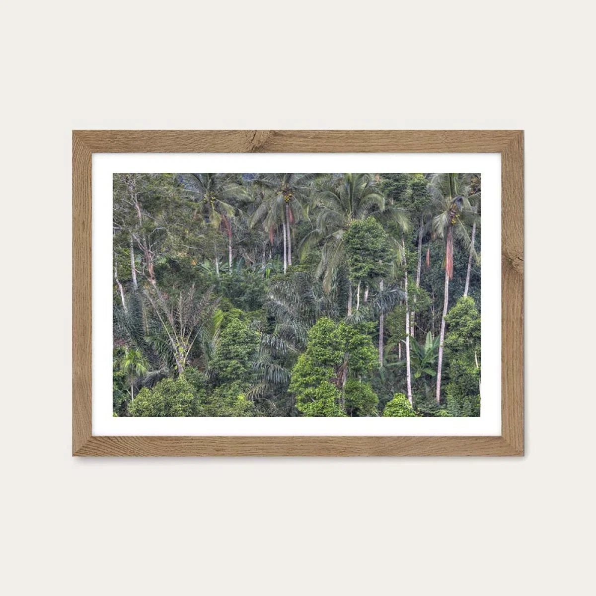 Jungle Art Print Oak Frame – image 1