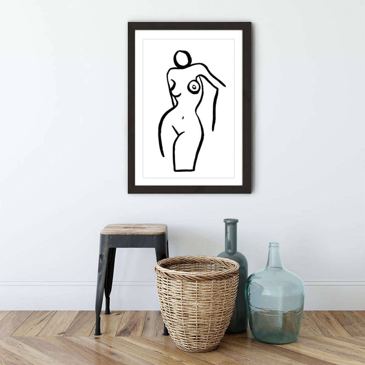 Nude VIII Art Print Black Frame – image 3