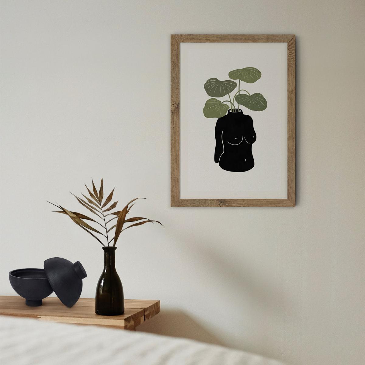 Boob Tanical Vase Art Print Oak Frame – image 11