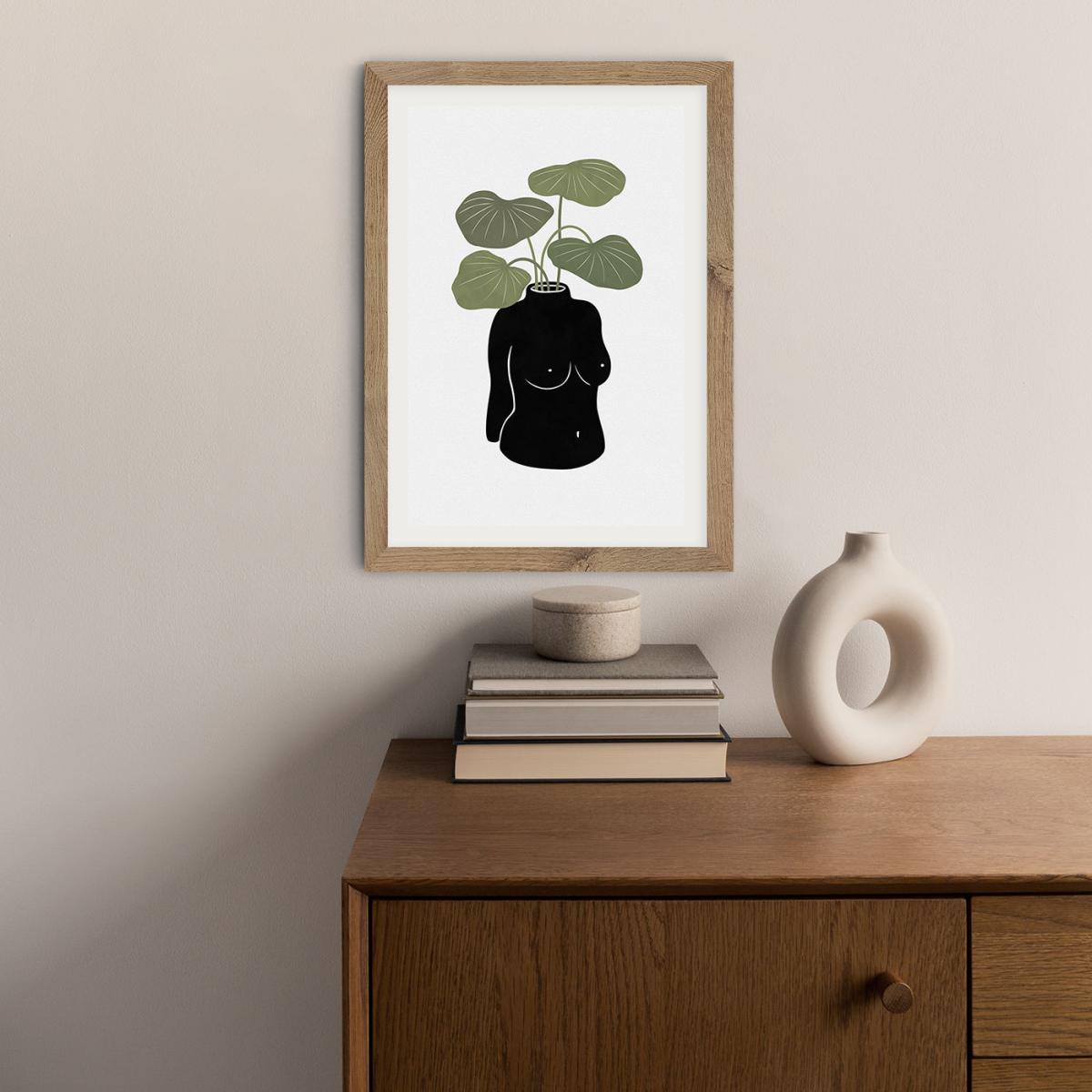 Boob Tanical Vase Art Print Oak Frame – image 6