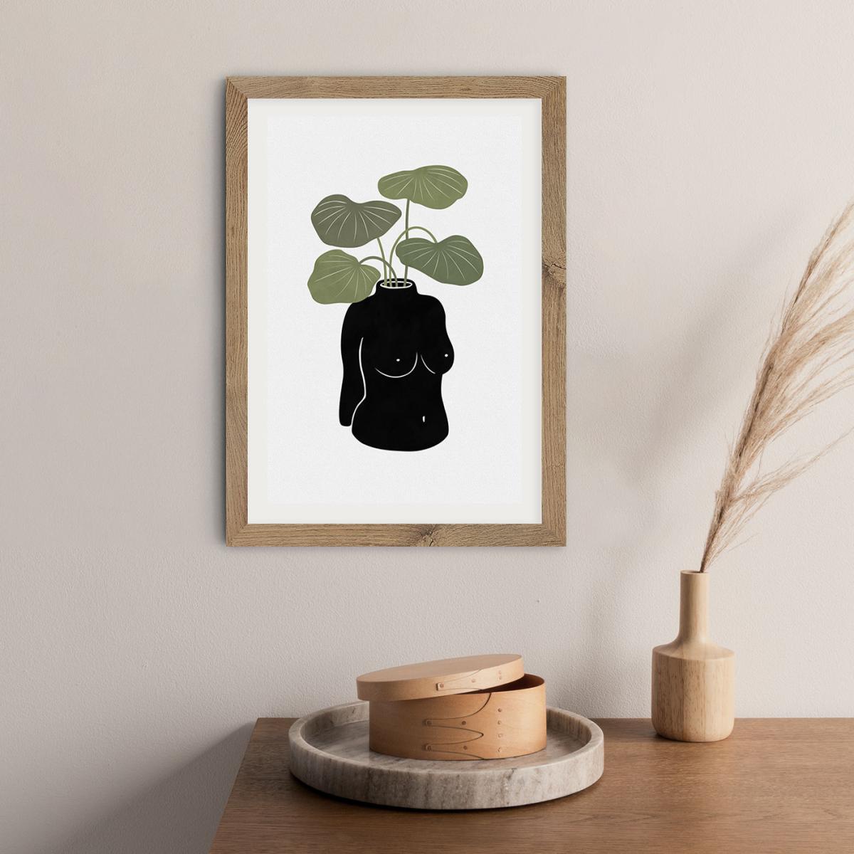 Boob Tanical Vase Art Print Oak Frame – image 7