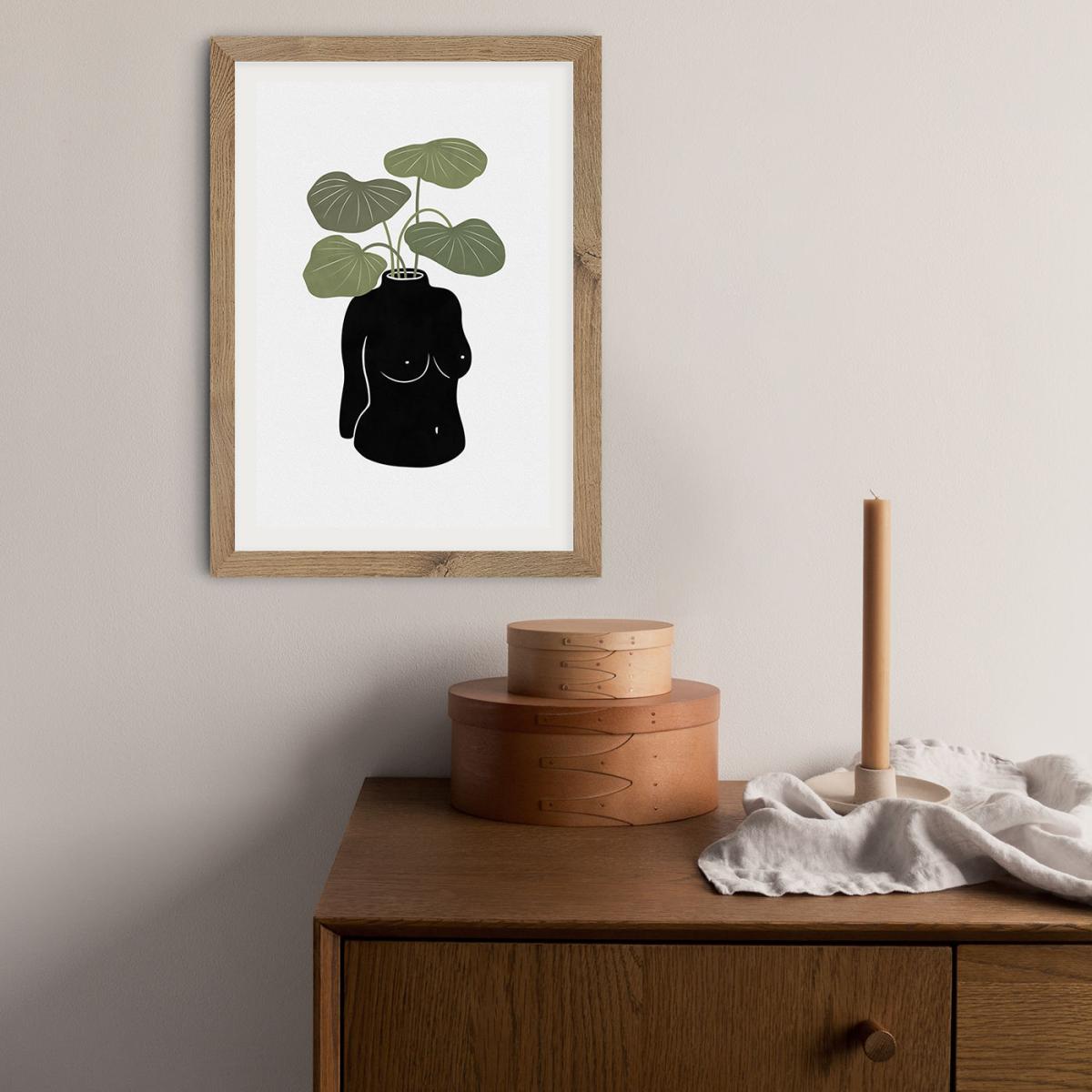 Boob Tanical Vase Art Print Oak Frame – image 9