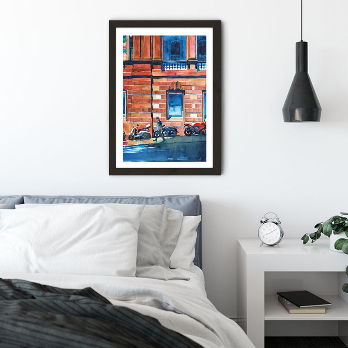 Man on the Street Art Print Black Frame – image 4