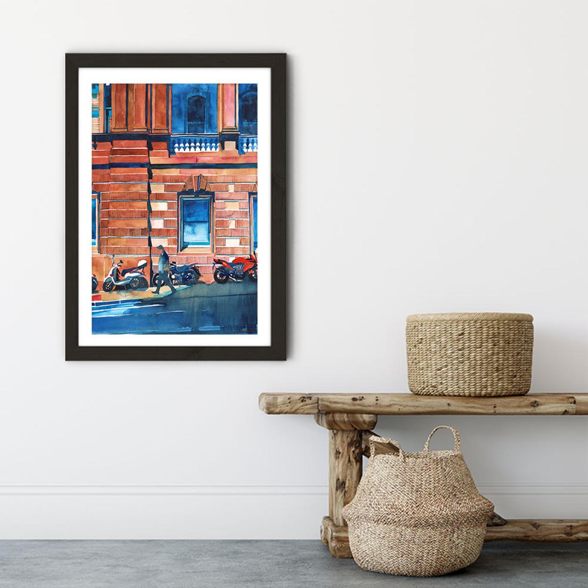 Man on the Street Art Print Black Frame – image 5